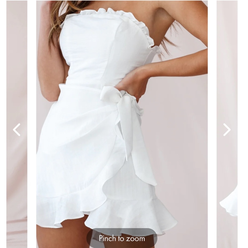 Selfie leslie frill bustier wrap dress white